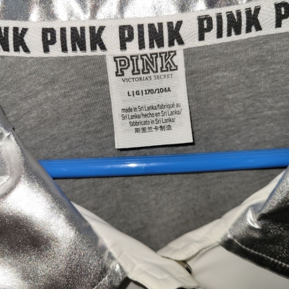 VS pink limited edition silver foil and white windbreaker - Picture 2 of 5